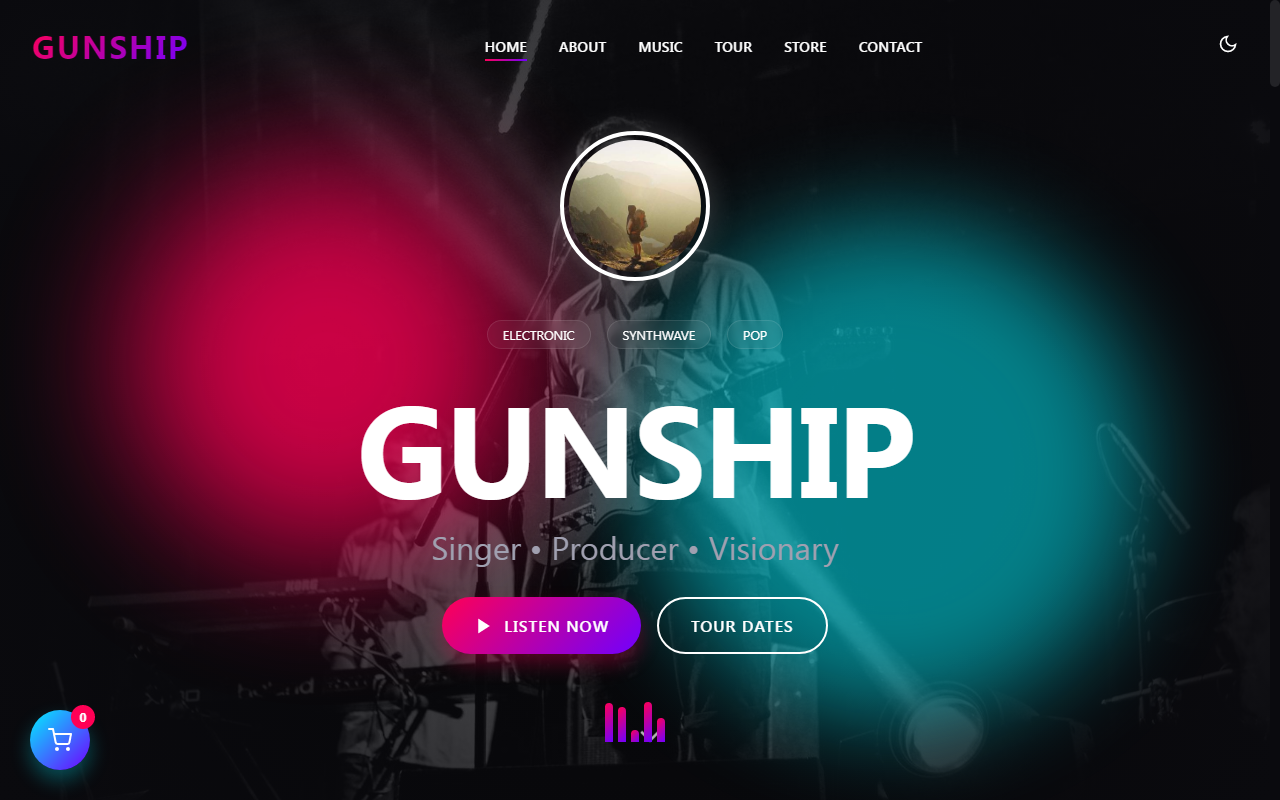 Music artist website preview